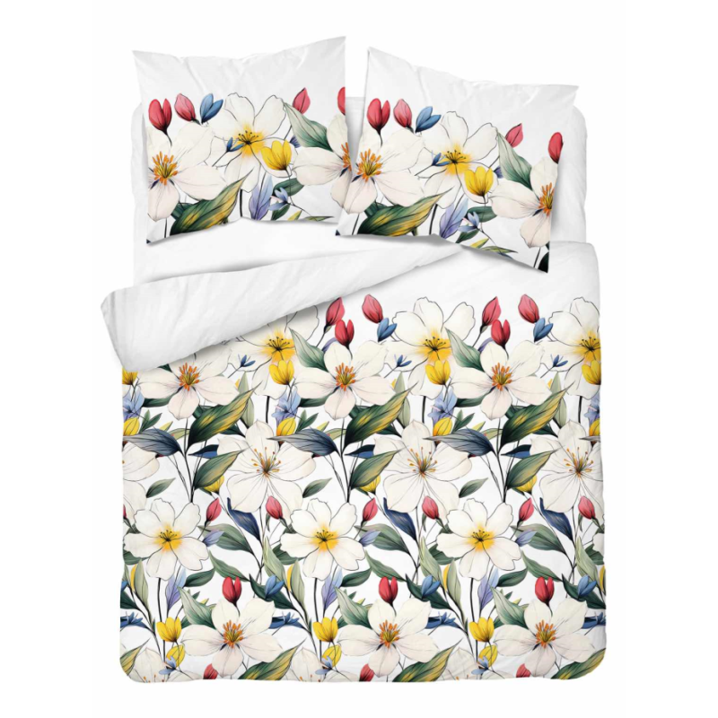 POŚCIEL 160x200 + 2X 70x80 kwiaty 5774a komplet BAWEŁNIANY