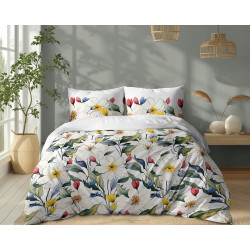 POŚCIEL 160x200 + 2X 70x80 kwiaty 5774a komplet BAWEŁNIANY