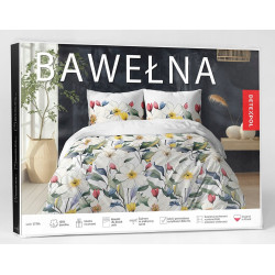 POŚCIEL 160x200 + 2X 70x80 kwiaty 5774a komplet BAWEŁNIANY