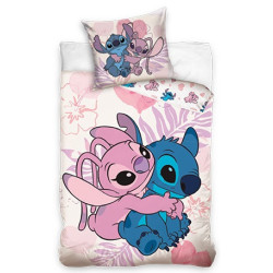 POŚCIEL 140X200 bawełniana LILO AND STITCH 5001 różowa bawełniana