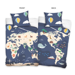 POŚCIEL  140x200 bawełniana dziecięca MAPA