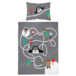 POŚCIEL auta policja DO ŁÓŻECZKA 90x120 cm 4280B