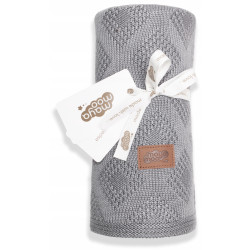 KOCYK BAMBUSOWY 80×100 DO ŁÓŻECZKA WÓZKA KOC szary dla dziecka dziecięcy