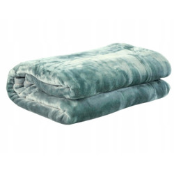 KOC AKRYLOWY 160x200 NARZUTA CIEPŁY BARDZO GRUBY PLUSZOWY ZIELONY