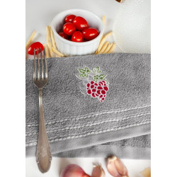 Komplet ręczników kuchennych 3szt 30x50 w pudełku winogrona PREZENT ŚCIERKI