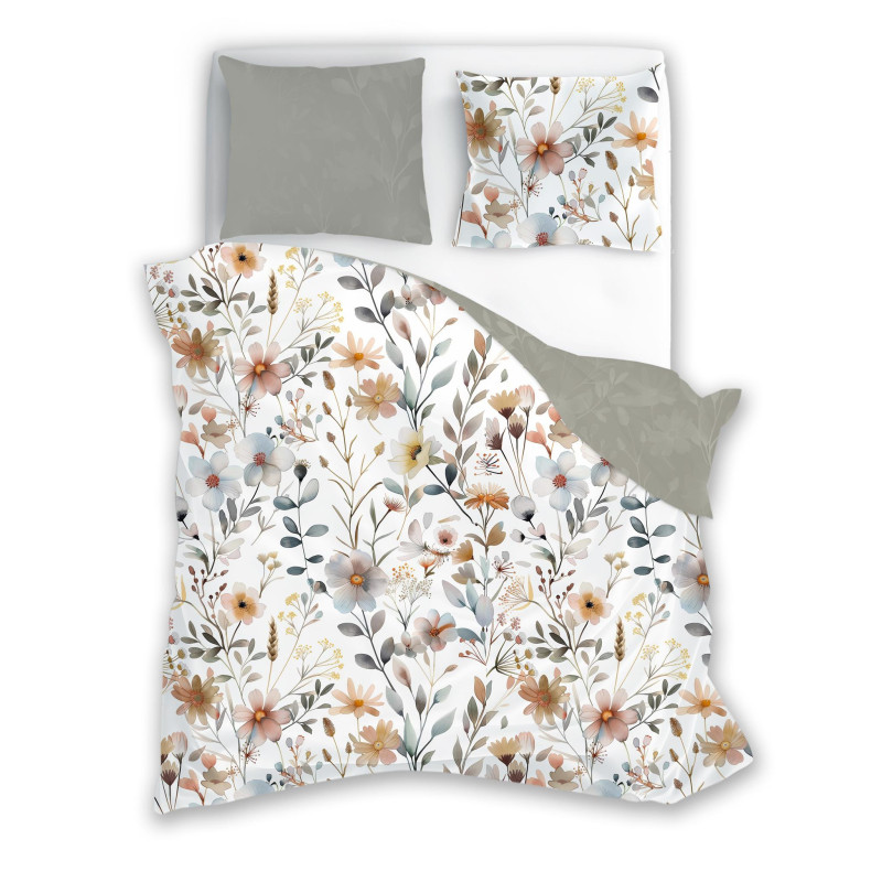 POŚCIEL 160x200 + 2x 70x80 bawełniana KWIATY  boho 06  komplet 3 częściowy liście