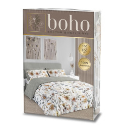 POŚCIEL 160x200 + 2x 70x80 bawełniana KWIATY  boho 06  komplet 3 częściowy liście