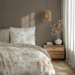 POŚCIEL 160x200 +2x70x80 bawełniana KWIATY boho 05 komplet 3 częściowy liście
