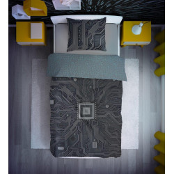 POŚCIEL 160x200 GAMER AI dla dziecka dziecięca świecąca świeci w nocy