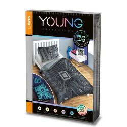 POŚCIEL 160x200 GAMER AI dla dziecka dziecięca świecąca świeci w nocy