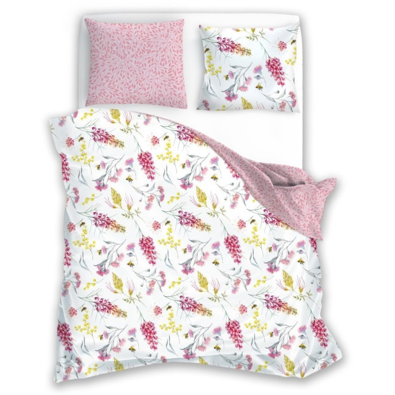 Pościel 160x200+ 2x 70x80 BWEŁNIANA kwiaty verde 019