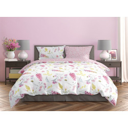 Pościel 160x200+ 2x 70x80 BWEŁNIANA kwiaty verde 019