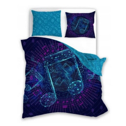 POŚCIEL 140x200 muzyka nuty 029 świeci w nocy świecąca