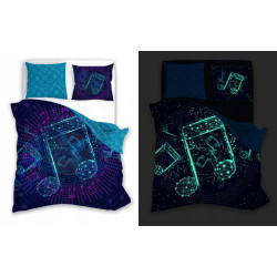 POŚCIEL 140x200 muzyka nuty 029 świeci w nocy świecąca