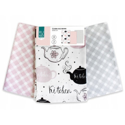 ŚCIERKI KUCHENNE 3 SZTUKI ścierka BAWEŁNIANE KUKE CZAJNIK 024 40x60 cm szare