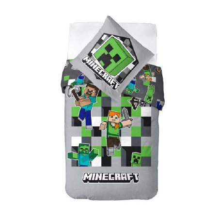 POŚCIEL 140x200 MINECRAFT DLA GRACZA dla dziecka dziecięca CREEPER ZOMBIE