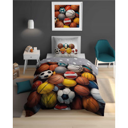POŚCIEL 160x200 PIŁKI 5552A PIŁKA NOŻNA DLA KIBICA KOSZYKÓWKA PIŁKARSKA
