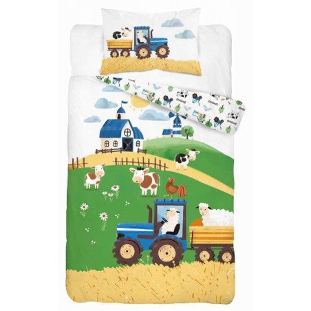 POŚCIEL DO ŁÓŻECZKA 100X135 traktor 5513b FARMA
