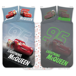 Pościel 100X135 CARS świecąca Cars Glow 100/135 AUTA samochody