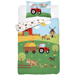 POŚCIEL DO ŁÓŻECZKA 90X120 traktor 5003a farma dziecięca