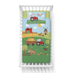 POŚCIEL DO ŁÓŻECZKA 90X120 traktor 5003a farma dziecięca