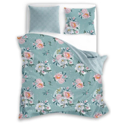 POŚCIEL 160x200 + 2x 70x80 KWIATY FLOVERY 007  komplet bawełna