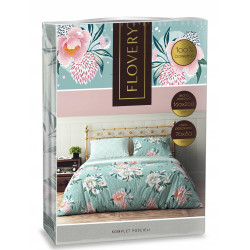 POŚCIEL 160x200 + 2x 70x80 KWIATY FLOVERY 007  komplet bawełna
