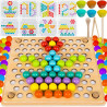 Układanka Drewniana Kulki Koraliki Drewniane Puzzle Mozaika