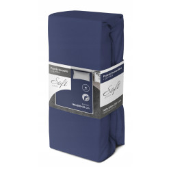 PRZEŚCIERADŁO Z GUMKĄ 140X200 granatowe niebieskie GŁADKIE BAWEŁNIANE